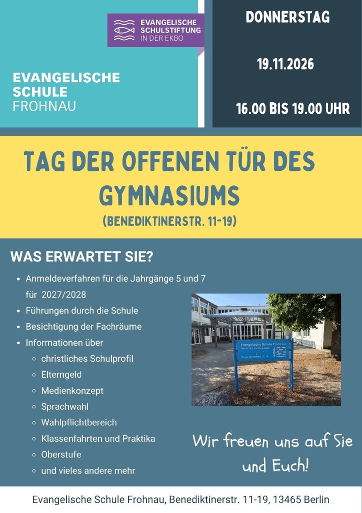 Unser Gymnasium kennenlernen: Tag der offenen Tür